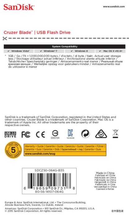 USB 64GB SANDISK SDCZ50-064G-B35 - Image 8