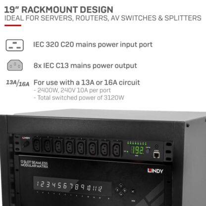 Lindy 8 Port IPower Switch Current Meter - Image 6
