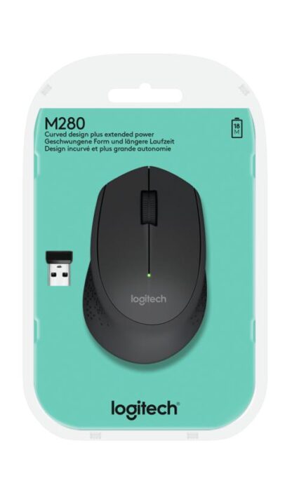 Logitech Wireless M280 Mouse, 1000 DPI, Black - Image 6