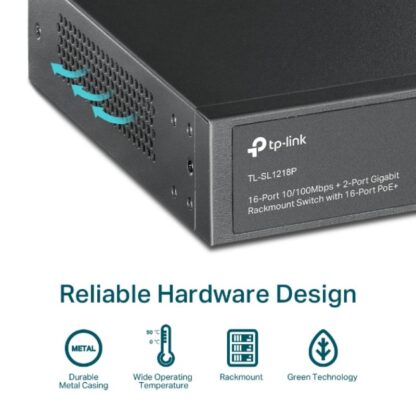 TP-Link Switch 16P-POE ,2P-GB SFP Unmanaged - Image 10
