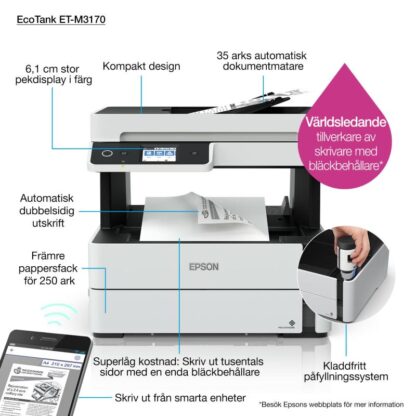 EPSON E-T M3170 CISS MONO INKJET MFP - Image 5