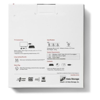 Ultra Slim Portable DVD-R White GP60NW60 - Image 10