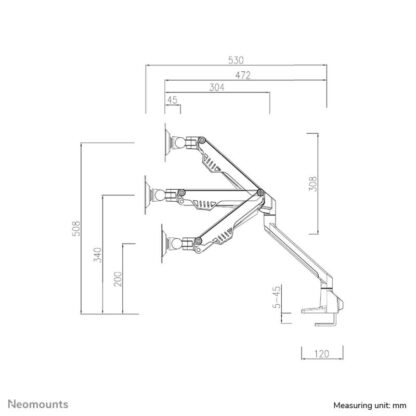 Double arm for Neomounts Newstar 10-32" 16kg monitor - Image 13