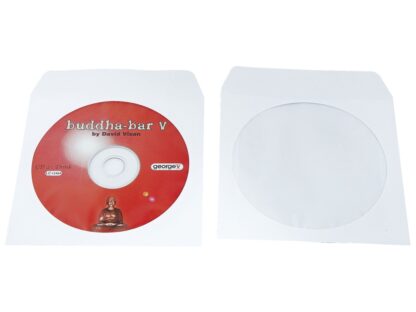 CD-ROM self-autoadhesive white envelope, 125x125mm with transparent film, 90gr/m²