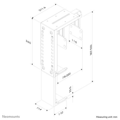 Neomounts PC Mount UnderDesk 22/53cm Silver - Image 7