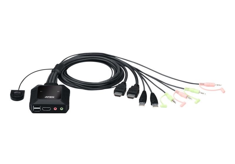 2-Port USB 4K HDMI Cable KVM Switch
