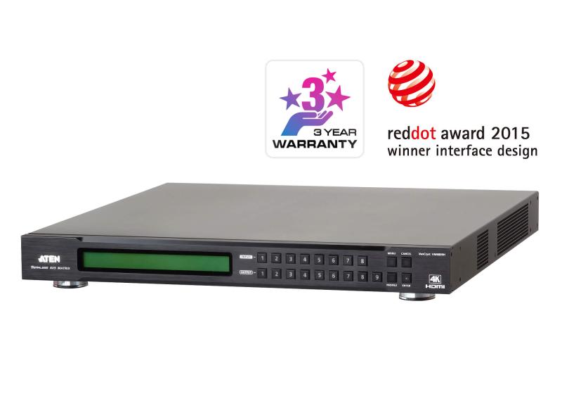 8x9 4K HDMI Matrix Switch w Scaler Atten