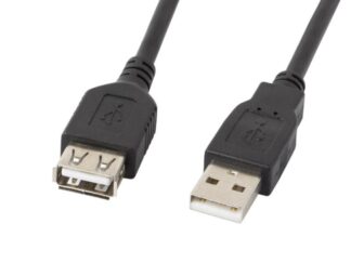 Cablu USB-A M/F 2.0 0,7 m negru