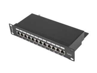 Patch panel 12 ports 1U Cat.6 FTP black