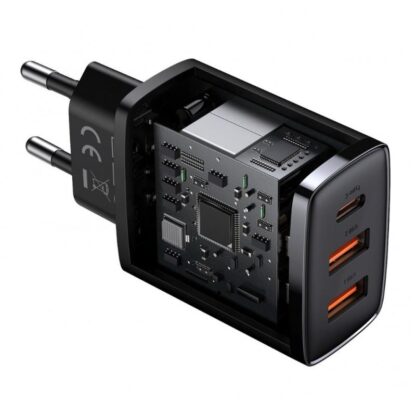 Baseus USB TypeCx2USB Network Charger Black - Image 9