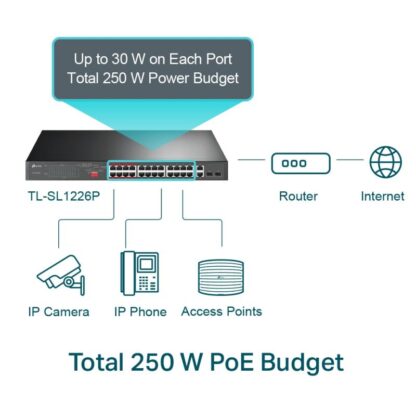 TP-Link Switch 24P-FE 2P-GB Unmanged RM POE - Image 4