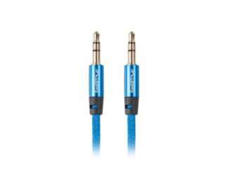 Cablu minijack 3,5 mm M/M 3 pini 2 m blu