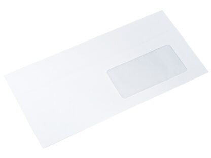 DL - Self-autoadhesive, white offset, window right, 75-80 g/m²
