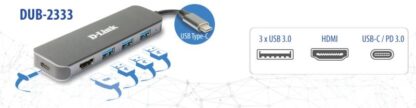 D-Link 5-IN-1 USB-C HUB DUB-2333 - Image 4