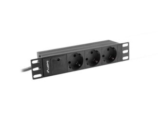 PDU 10" power supply unit, 3 sockets black