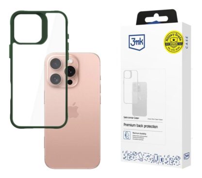 Protective cover 3mk Satin Armor Case+ for iPhone 16 Pro, Green - Image 2