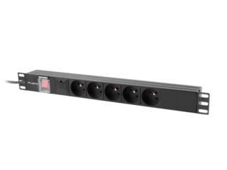 PDU 19" power supply unit, 5 sockets black