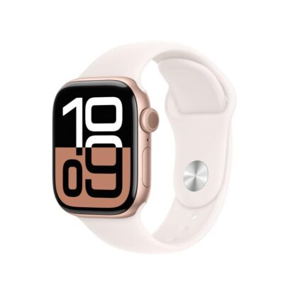 Apple Watch Series 10 GPS + Cellular 42mm Rose Gold Aluminium Case with Light Blush Sport Band - S/M - Image 4