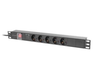 PDU 19" power supply unit, 5 sockets black