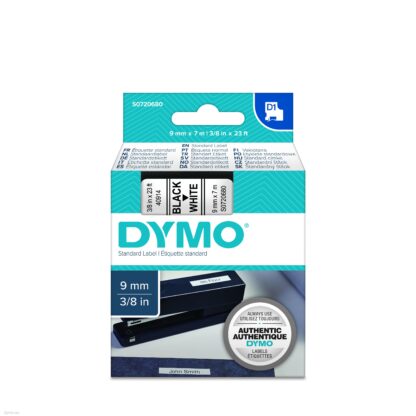 Dymo Labeling Tape 9mm x 7M Black On White 40913