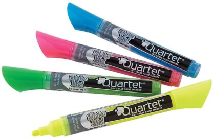 Quartet Dry Erase Markers, Glass Whiteboard Markers, Bullet Tip, Assorted Neon Colors 4 Pack