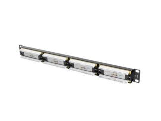 24-port patch panel 1U Cat.6 UTP black
