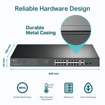 TP-Link SW 18P-GB 2P-SFP UNMNGD POE SWITCH - Image 11