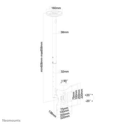 Neomounts Monitor Ceiling Mount 10"-40" - Image 14