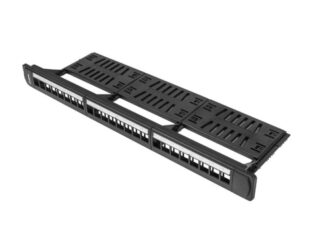 Patch panel gol 24 porturi 1U negru