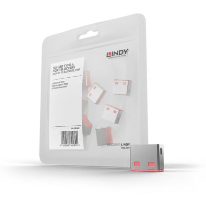 Lindy 10 USB Port Locks PINK no Key - Image 3