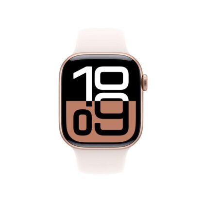 Apple Watch Series 10 GPS + Cellular 42mm Rose Gold Aluminium Case with Light Blush Sport Band - S/M - Image 5