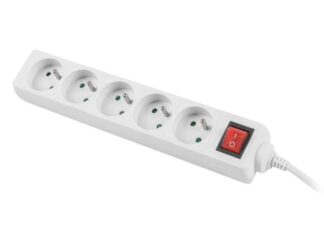 Lanberg 5 sockets extension cord white