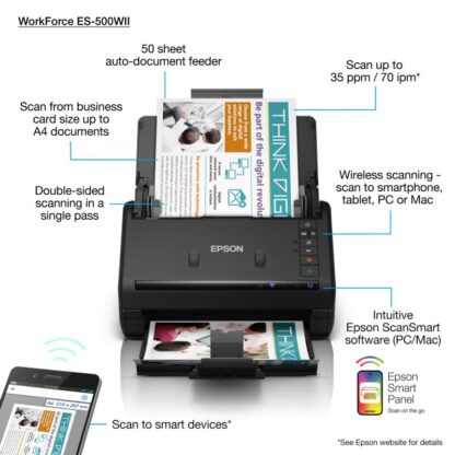 EPSON WORKFORCE ES-500WII A4 SCANNER - Image 7