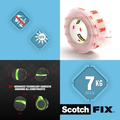 Scotch-Fix™ Transparent Mounting Tape, 19mm x 1,5m - Image 5