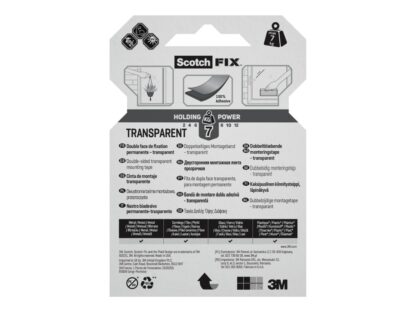 Scotch-Fix™ Transparent Mounting Tape, 19mm x 1,5m - Image 6