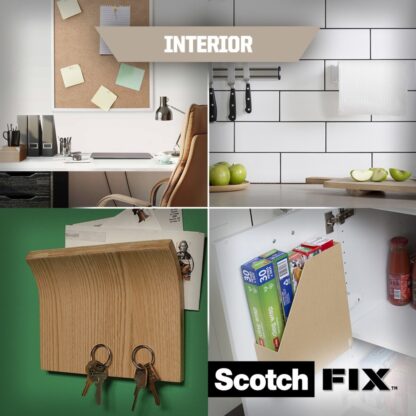 Scotch-Fix™ Interior Mounting Squares, 25mm x 25mm, 16 Strips - Image 3