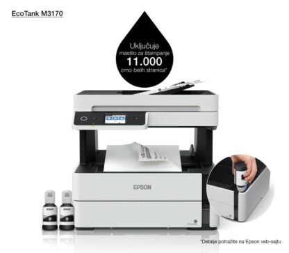 EPSON E-T M3170 CISS MONO INKJET MFP - Image 9