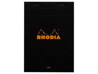 Rhodia BLACK head stapled pad N°16, 14,8x21cm, 80sh. lined + margin 80g