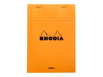 Rhodia ORANGE head stapled pad Yellow, 14,8x21cm, 80sh. sq.5x5 80g