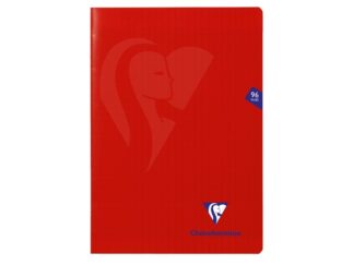 Polypro stapled notebook, 21x29,7cm, 48sh. Seyès Red, Clairefontaine Mimesys