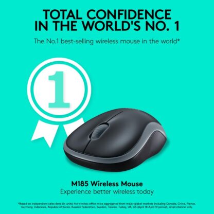 Mouse Logitech M185 WS 1000 DPI, gray - Image 12