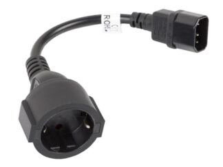 Adapter cable IEC 320 C14 UPS 20 cm black