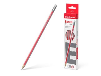 Graphite hexagonal pencil with an eraser ErichKrause® Extra HB (in box 12 pcs.)