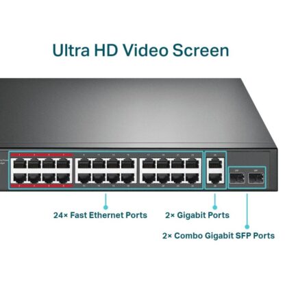 TP-Link Switch 24P-FE 2P-GB Unmanged RM POE - Image 7
