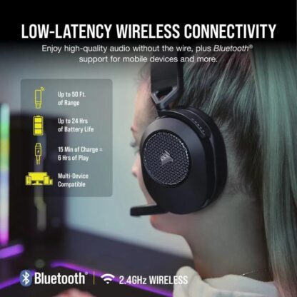 Corsair HEADPHONES HS65 WIRELESS CARBON V2 - Image 8