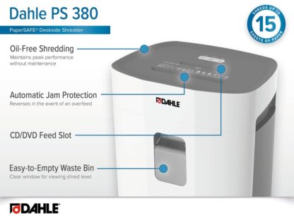 Cross-cut document shredder 15 sheets Dahle Paper SAFE 380 - Image 6