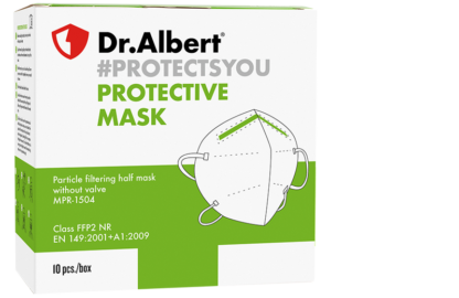 DrAlbert FFP2 Particle filtering half mask without valve MPR-1504 - 10EA