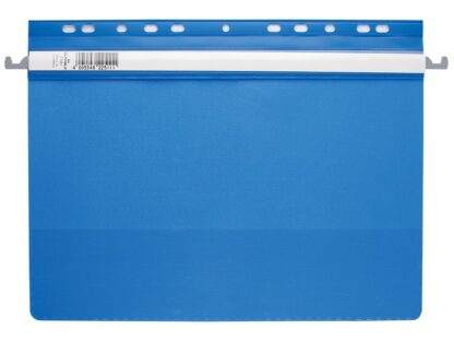 Plastic flat hanging file folder, punched Durable