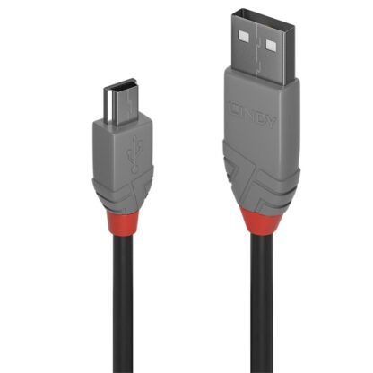 Lindy 1m USB 2.0 Type A to Mini-B Cable, Anthra Line - Image 3