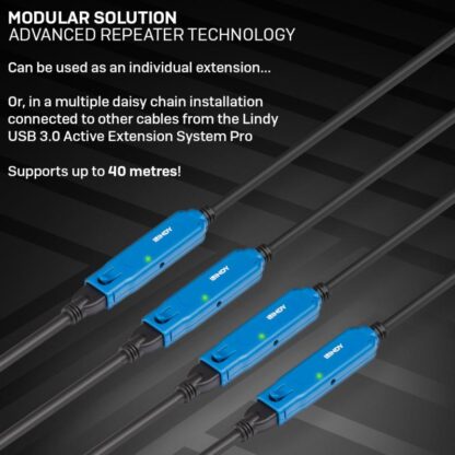 Lindy USB 3.0 Active Pro Extension Cable 10m - Image 3